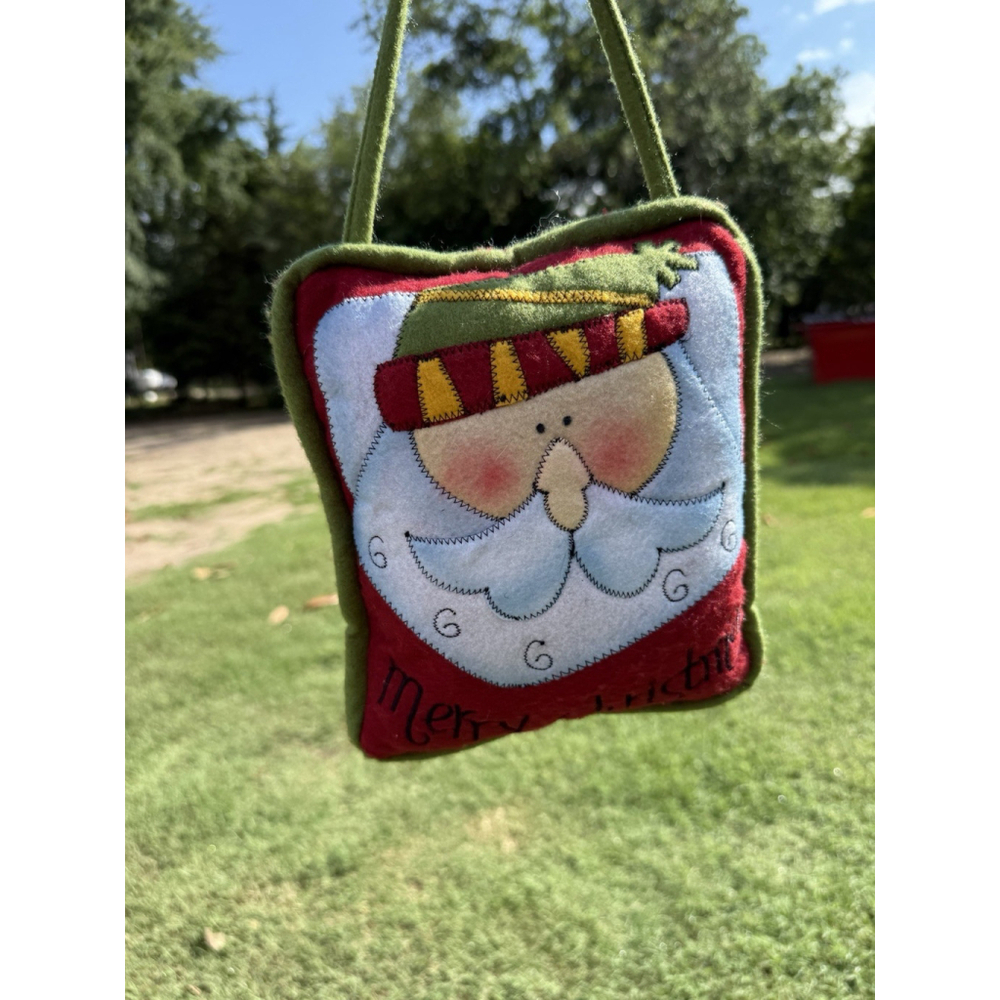 Santa Claus Merry Christmas Decor Door Knob Doorknob Pillow 7x9”